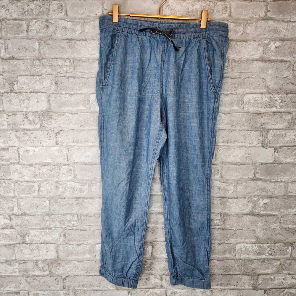 J.Crew Point Sur Seaside Joggers Chambray‎ Cropped Light Wash Blue Cotton 4